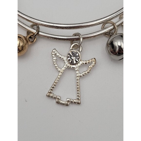 Christmas Holiday Expandable Charm Bracelet Angel Bells Reindeer - Picture 2 of 6